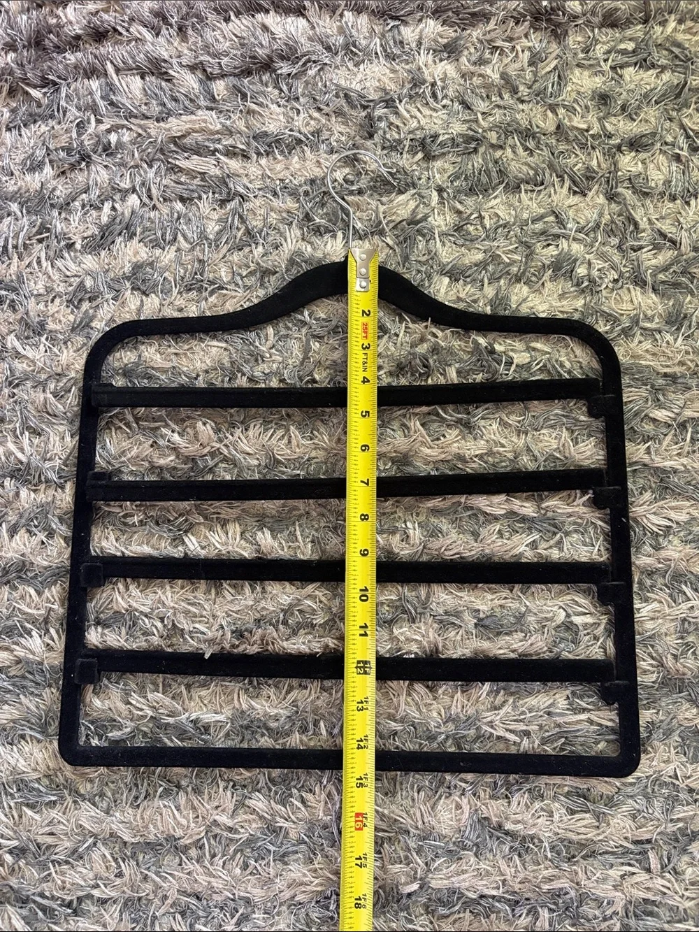 Black Velvet Multi-Bar Scarf & Tie Hangers - Set of 5
